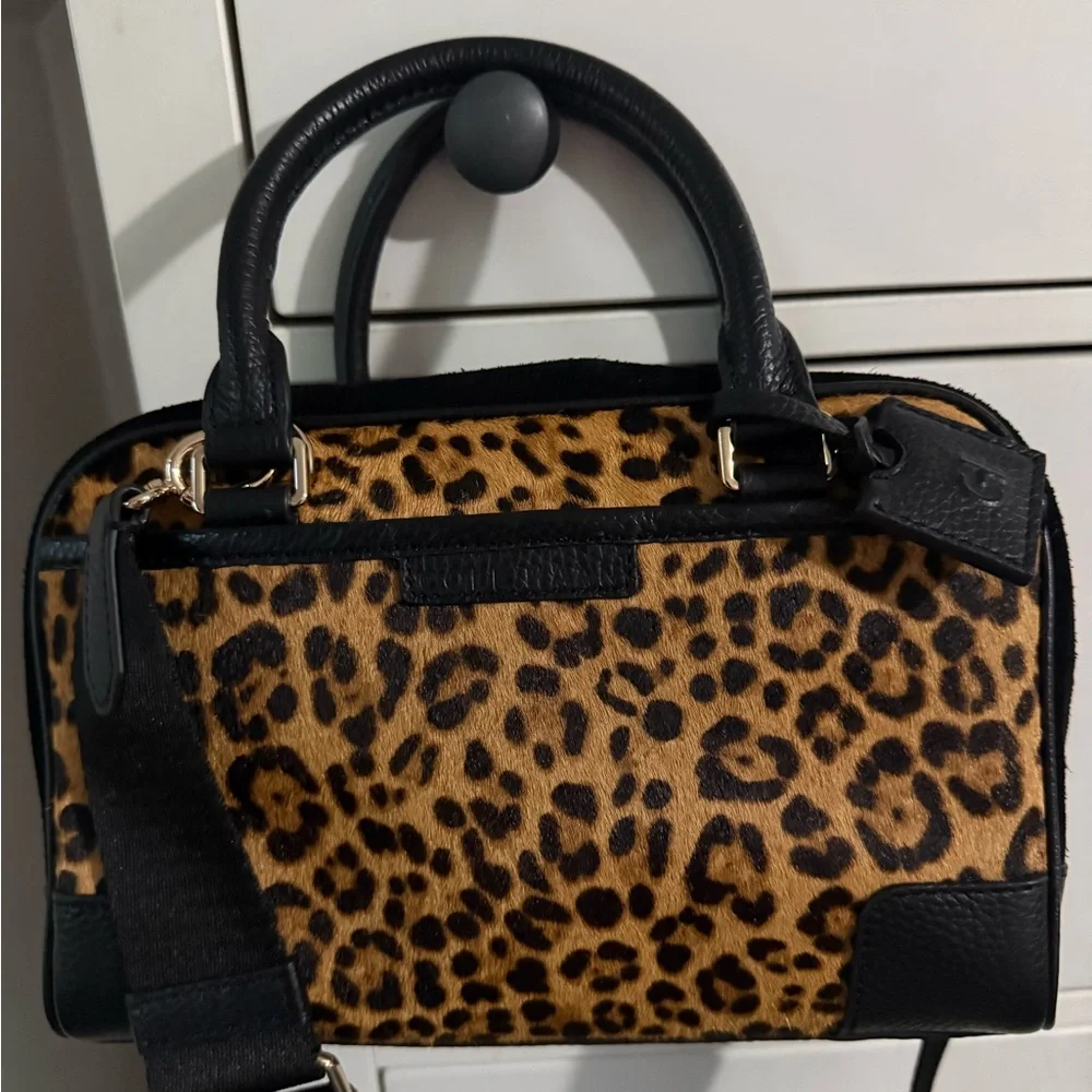 Cole Haan Leopard hair calf  leather satchel New